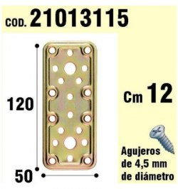Soporte Para Madera Placa Bicromatada 50x120 mm.