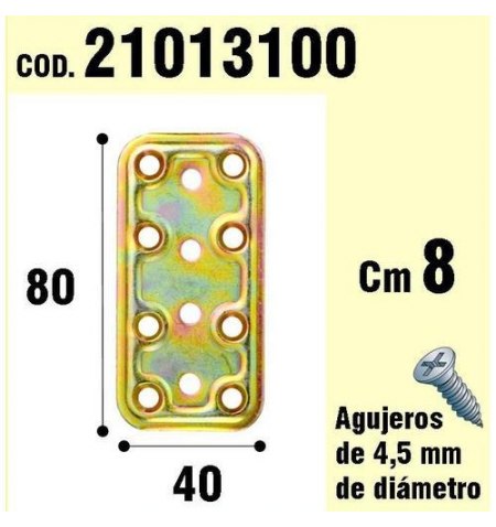Soporte Para Madera Placa Bicromatada 40x80 mm.