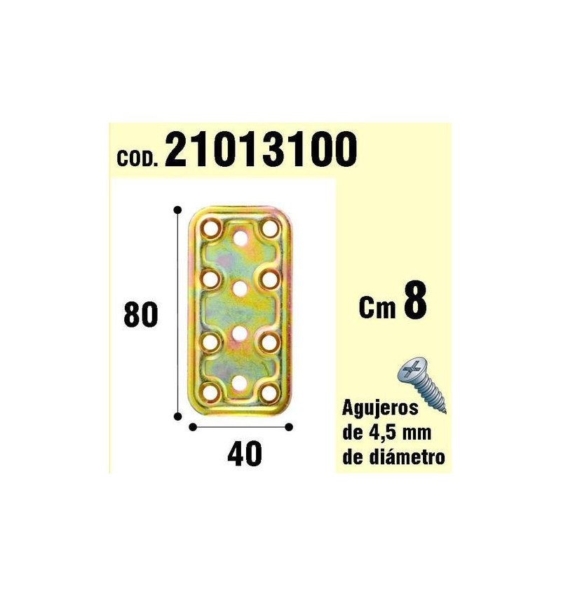 Soporte Para Madera Placa Bicromatada 40x80 mm.