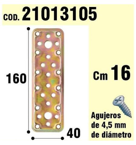 Soporte Parra Madera Placa Bicromatada 40x160 mm.