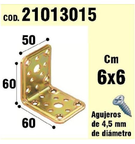 Soporte Para Madera Ángulo   50x 60x 60 mm.
