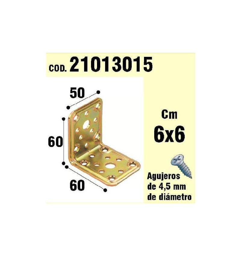 Soporte Para Madera Ángulo   50x 60x 60 mm.
