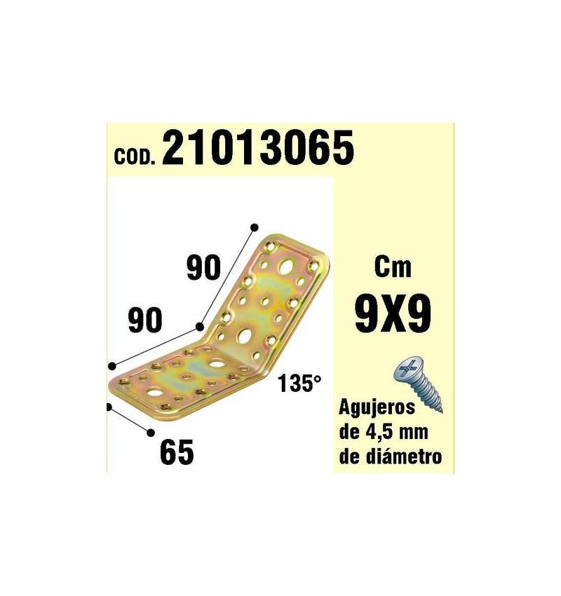 Soporte Para Madera Ángulo  65x90x90 mm./135°