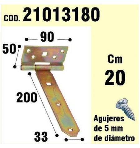 Soporte Para Madera Bisagra Bicromatado 200 mm.