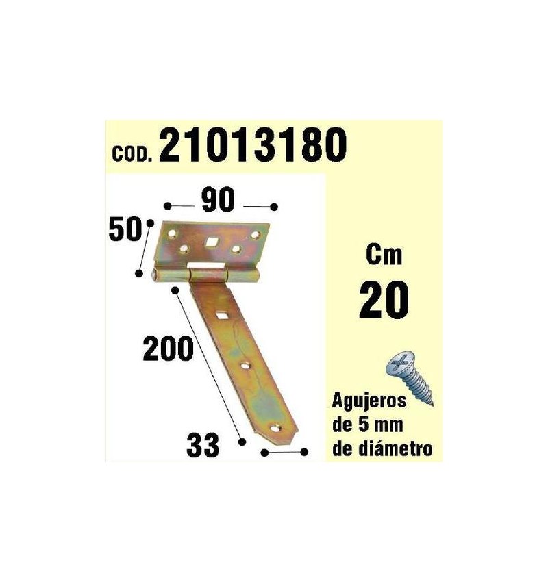 Soporte Para Madera Bisagra Bicromatado 200 mm.