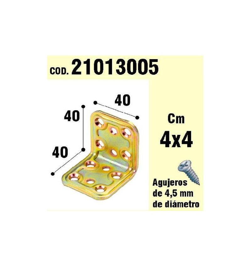 Soporte Para Madera Ángulo   40x40x40 mm.
