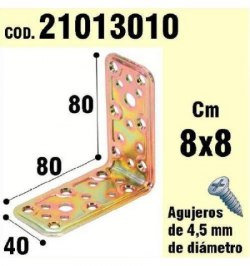 Soporte Para Madera Ángulo   40x80x80 mm.