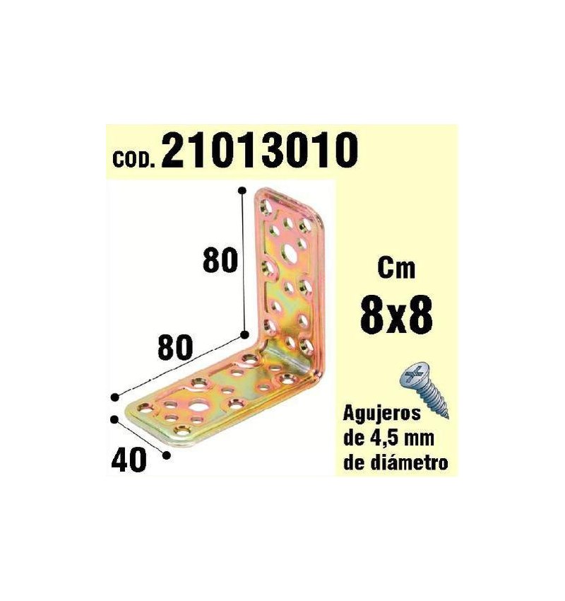 Soporte Para Madera Ángulo   40x80x80 mm.