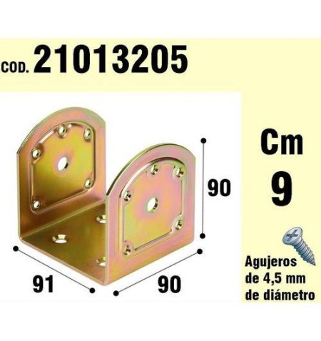 Soporte Para Madera Tipo "U"  Bicromatado 90 mm.