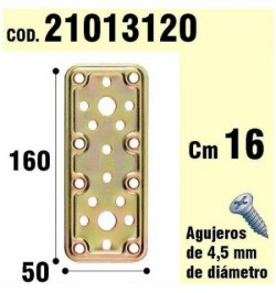 Soporte Para Madera Placa Bicromatada 50x160 mm.