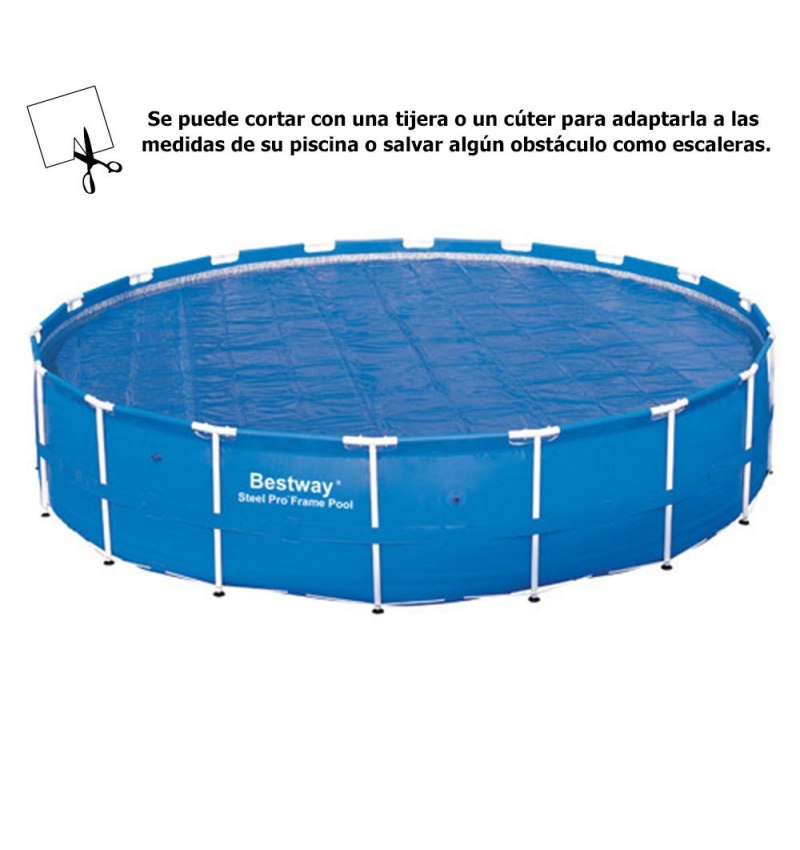 Cobertor Solar Para Piscinas Estructura Metálica Ø 549 cm.