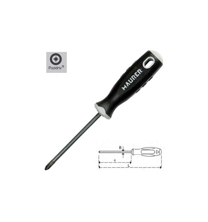 Destornillador Maurer Pozidriv 2x150 mm.