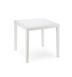 Mesa Resina Ratan Blanca King 80x80 cm.