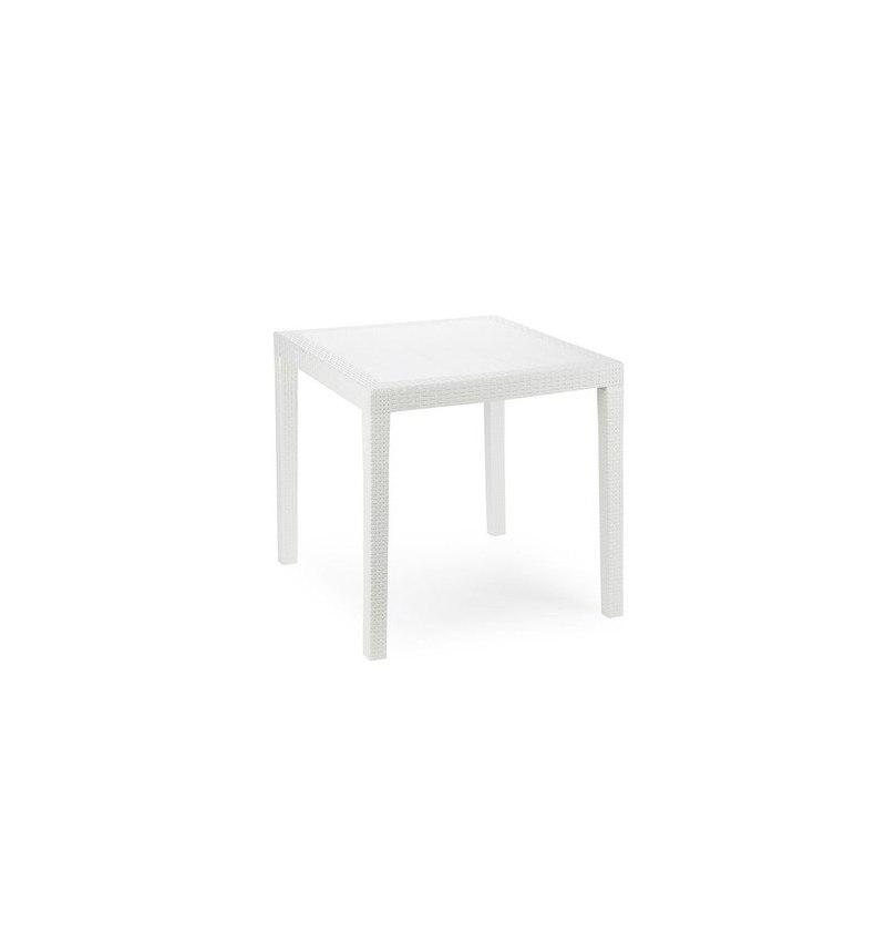 Mesa Resina Ratan Blanca King 80x80 cm.