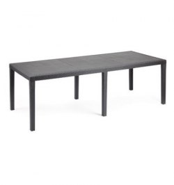 Mesa Resina Ratan Antracita Prince 220x90 cm.