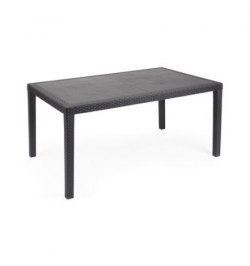 Mesa Resina Ratan Antracita Prince150x90 cm.