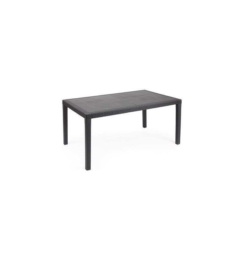 Mesa Resina Ratan Antracita Prince150x90 cm.