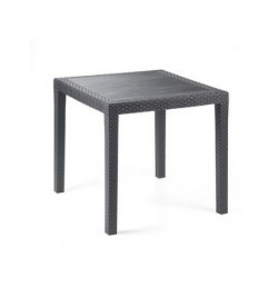 Mesa Resina Ratan Antracita King 80x80 cm.