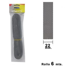 Cinta Persiana Wolfpack Gris 22 mm. Rollo 6 Metros