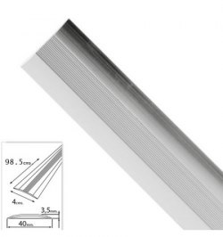 Tapajuntas Adhesivo Para Moquetas Metal Plata   98,5 cm.