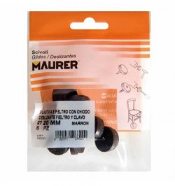 Deslizante Marron Con Fieltro Ø20 (Blister 8 Unidades)