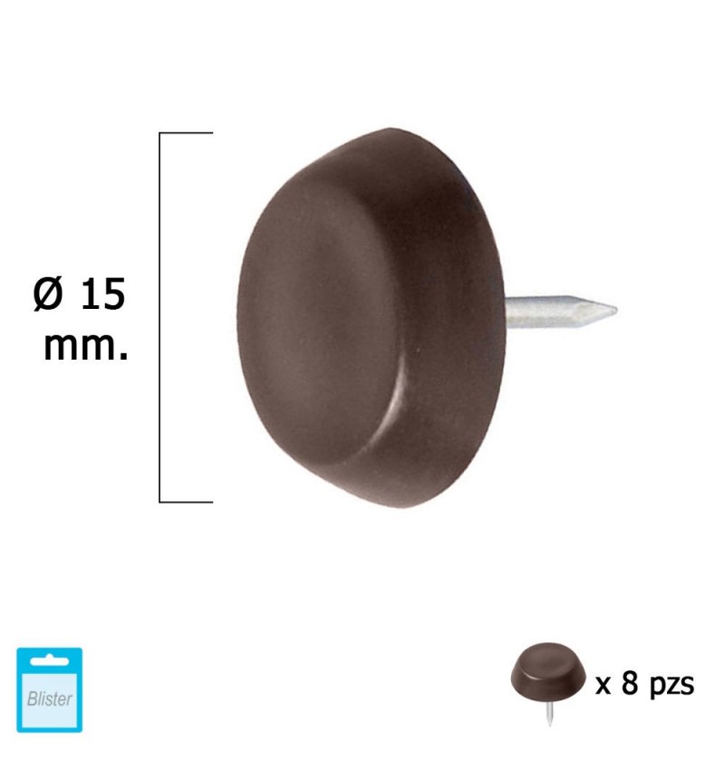 Deslizante Pequeño Marron Ø15 (Blister 8 Unidades)