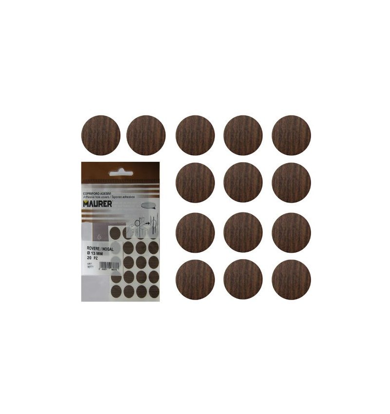 Tapatornillos Adhesivos Nogal (Blister 20 unidades)