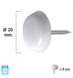 Deslizante Grande Blanco Ø20 (Blister 8 Unidades)