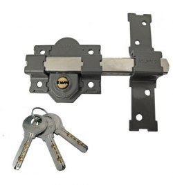 Cerrojo B-6 Llave Seguridad 2 lados pasador de 165mm cilindro de 50mm