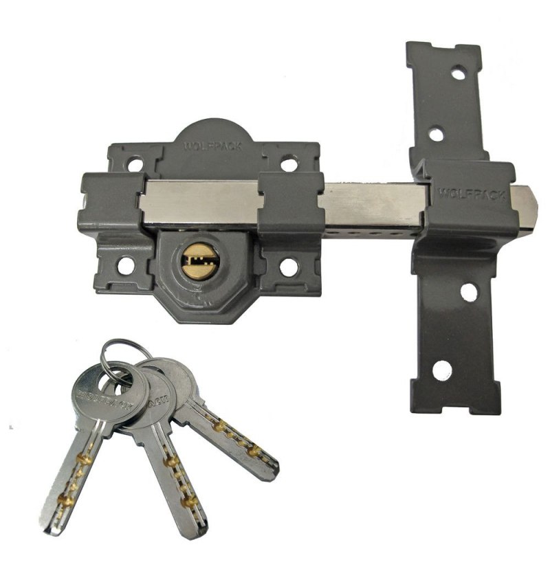 Cerrojo B-6 Llave Seguridad 2 lados pasador de 165mm cilindro de 50mm