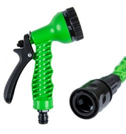 Manguera Extensible Riego 10 a 30 Metros Con Pistola De 7 Posiciones
