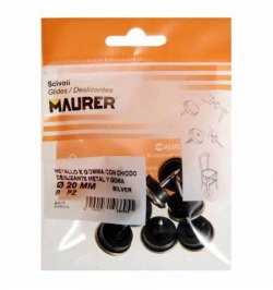Deslizante Metal Goma Claro Ø20 (Blister 8 Unidades)