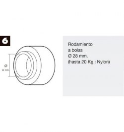 Rodamiento Persiana Ø 22-28mm (Nylon)