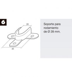 Soporte Persiana Rodamiento Zincado  28 mm. de Diametro