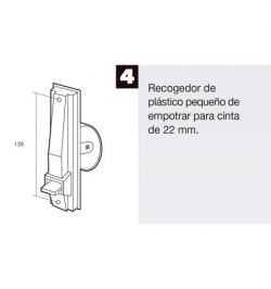 Recogedor Persiana Plastico Pequeño  Cinta 22 mm.