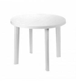 Mesa Resina Blanca Diametro 90 cm.