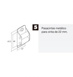 Pasacintas Persiana Zincado Rodillo Nylon Cinta 22 mm.