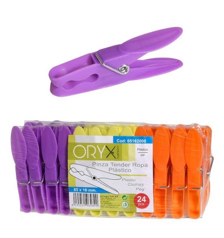 Pinzas Tender Ropa Plastico (Pack 24 Piezas)