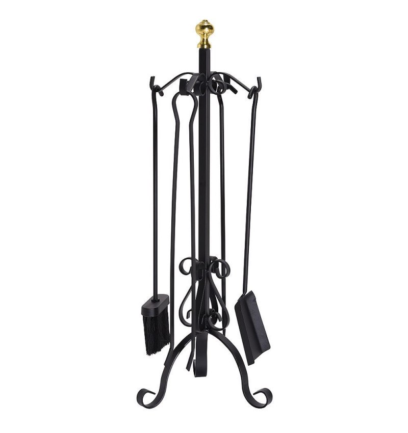 Juego Atizadores Forjado Negro 64 cm. 5 piezas