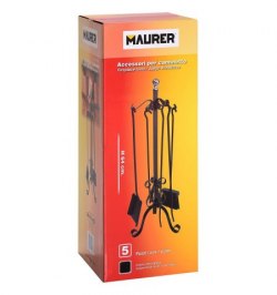 Juego Atizadores Forjado Negro 64 cm. 5 piezas