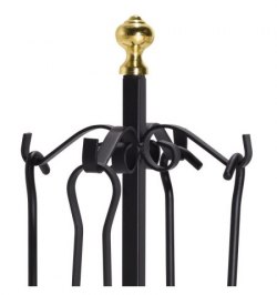 Juego Atizadores Forjado Negro 64 cm. 5 piezas