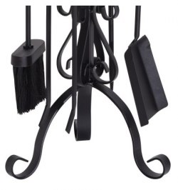 Juego Atizadores Forjado Negro 64 cm. 5 piezas