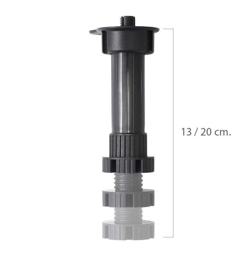 Pata Regulable Desmontable 13 / 20 cm. Negro