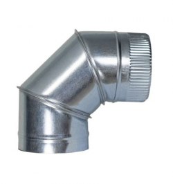 Codo Estufa Galvanizado de  250 mm. 45° (0,8 mm.)