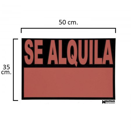 Cartel Se Alquila  50x35 cm.