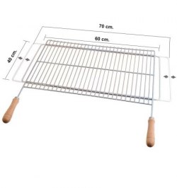 Parrilla Barbacoa Extensible 60/70x40cm Zincada