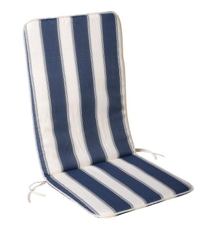 Cojin Azul / Blanco Silla Reclinable 110x48x2,5 cm.