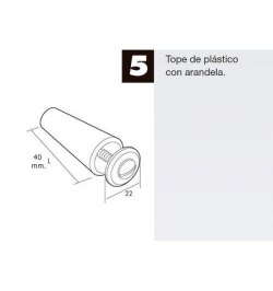 Tope Persiana Con Tornillo 40 mm. Marrón
